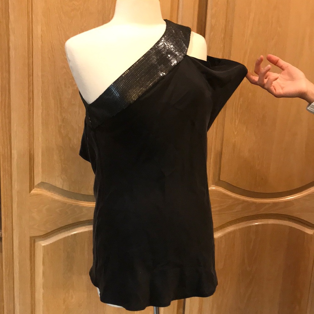 made of silk, black blouse